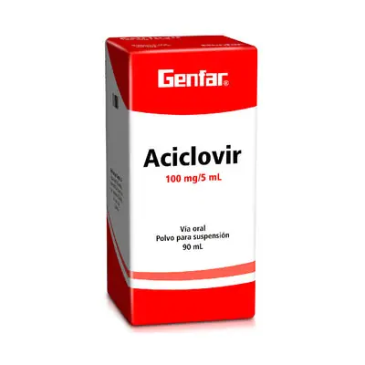 Aciclovir Genfar suspensión 100 mg, frasco de 90 ml