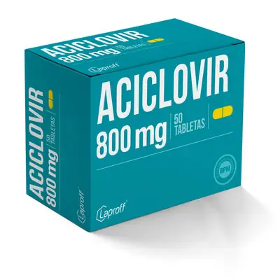 Aciclovir Laproff tabletas 800 mg, caja x 50 unidades