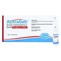 Ácido tranexámico 500 mg/5 ml solución inyectable caja x 10 ampollas (Acitradelt)