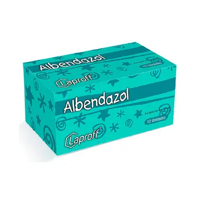 Albendazol Laproff suspensión 400 mg/20 ml, caja x 12 sachets