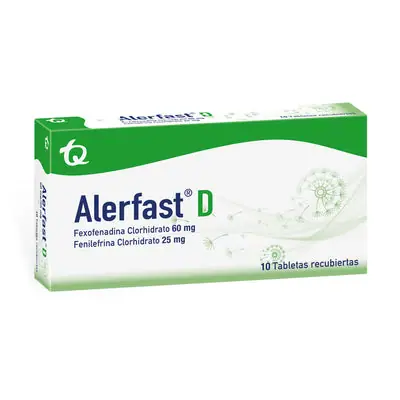 Alerfast D tabletas 60/25 mg, caja x 10 unidades
