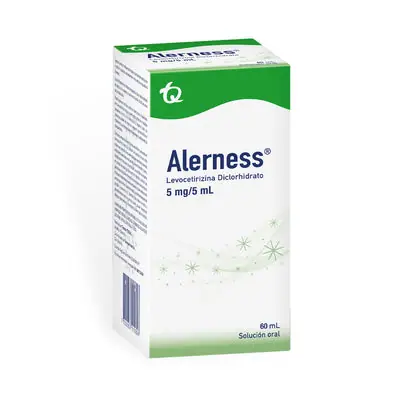 Alerness solución oral 5 mg / 5 ml sabor cereza, frasco de 60 ml