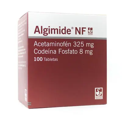 Algimide NF tabletas 325 mg/8 mg caja x 100 unidades