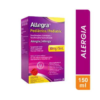 Allegra Pediátrico suspensión 30 mg/5 ml, frasco de 150 ml