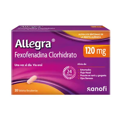 Allegra tabletas 120 mg, caja x 20 unidades