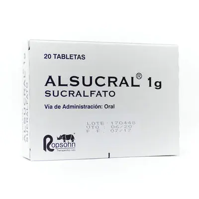 Alsucral tabletas 1 g caja x 20 unidades