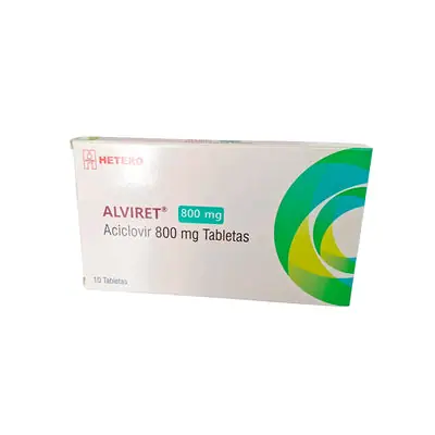 Alviret (aciclovir) tabletas 800 mg caja x 10 unidades