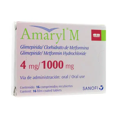 Amaryl M comprimidos 4/1000 mg caja x 16 unidades