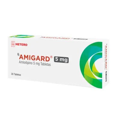 Amigard (amlodipino) tabletas 5 mg caja x 30 unidades