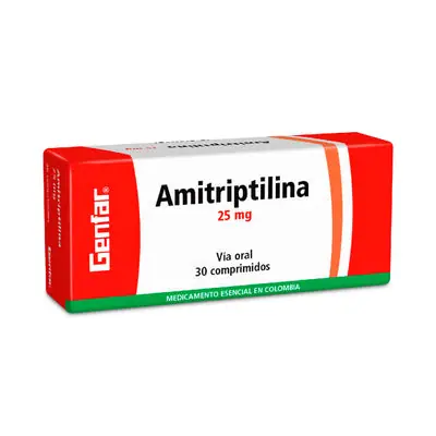 Amitriptilina 25 mg, caja x 30 tabletas (Recipe)