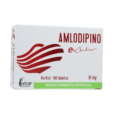 Amlodipino 10 mg, caja x 100 tabletas (Ecar)