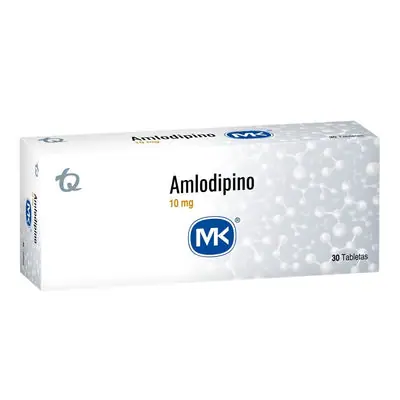 Amlodipino 10 mg, caja x 30 tabletas (Mk)