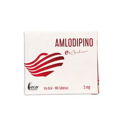Amlodipino 5 mg, caja x 100 tabletas (Ecar)