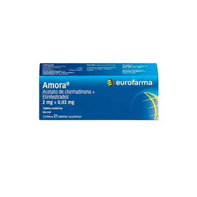 Amora tabletas 2 mg/0.03 mg caja x 21 unidades