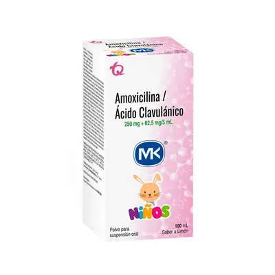 Amoxicilina + ácido clavulánico Mk suspensión 250 mg/62.5 mg
