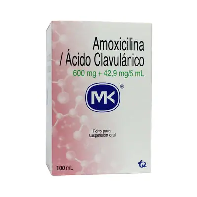 Amoxicilina + ácido clavulánico Mk suspensión 600 mg/42.9 mg