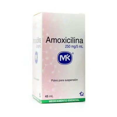 Amoxicilina 250 mg suspensión, frasco x 45 ml (Memphis)