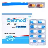 Amoxicilina 500 mg cápsula dura, caja x 100 cápsulas (Deltmoxi)
