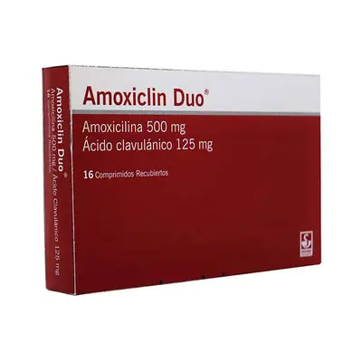 Amoxiclin Duo comprimidos 500 mg/125 mg caja x 16 unidades