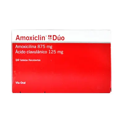 Amoxiclin Duo tabletas 875 mg/125 mg caja x 14 unidades