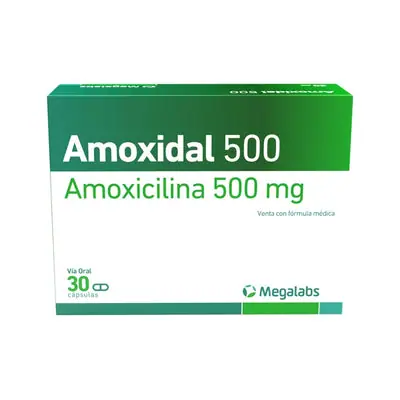 Amoxidal cápsulas 500 mg, caja x 30 unidades