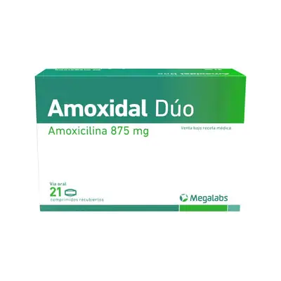 Amoxidal Duo tabletas 875 mg, caja x 21 unidades