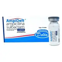 Ampicilina 1,0 g + Sulbactam 0,5 g, polvo estéril para reconstituir a solución inyectable, caja x 10 viales (Ampidelt)