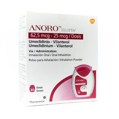 Anoro Ellipta inhalador 62,5 mcg/25 mcg, caja x 1 unidad
