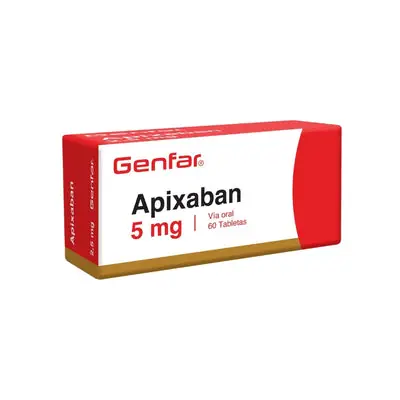 Apixabán Genfar tabletas 5 mg, caja x 60 unidades