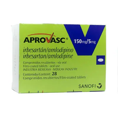 Aprovasc comprimidos 150 mg/5 mg caja x 28 unidades