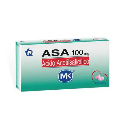 ASA Mk tabletas 100 mg caja x 20 unidades