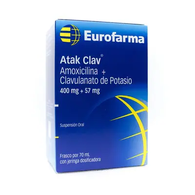 Atak Clav suspensión 400 mg/57 mg caja 70 ml