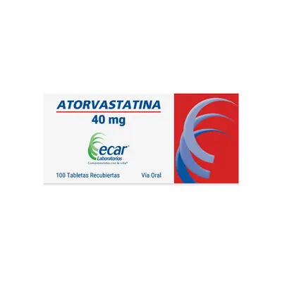 Atorvastatina Ecar 40 mg tabletas, caja x 100 unidades