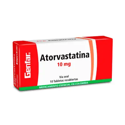 Atorvastatina Genfar tabletas 10 mg, caja x 10 unidades
