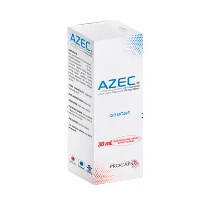 Azec suspensión nasal 137 mcg/50 mcg, frasco x 120 aplicaciones