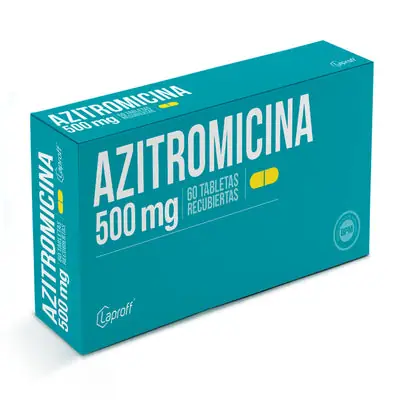 Azitromicina 500 mg, caja x 60 tabletas (Laproff)