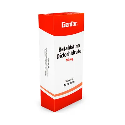 Betahistina diclorhidrato Genfar tabletas 16 mg, caja x 20 unidades