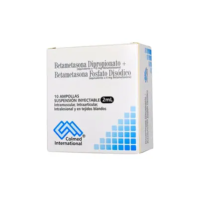 Betametasona fosfato + dipropionato ampollas 2 ml caja x 10