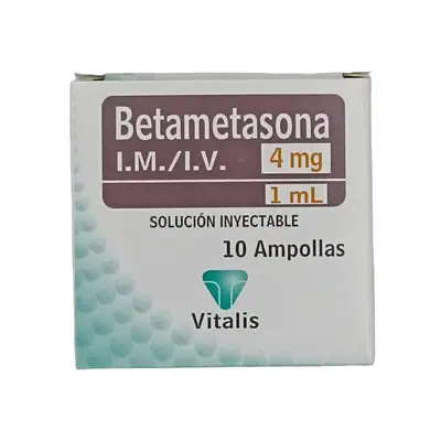 Betametasona Vitalis Solución Inyectable 4 mg/1 ml, caja x 10