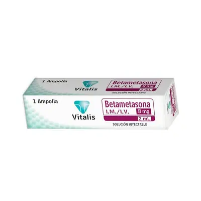 Betametasona Vitalis Solución Inyectable 8 mg/2 ml, caja x 1
