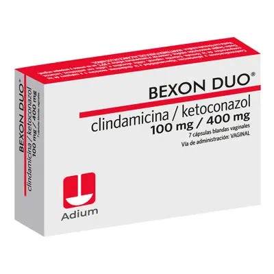 Bexon Duo 100 mg cápsulas blandas vaginales, caja x 7 unidades