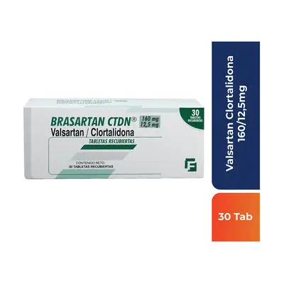 Brasartan Ctdn tabletas 160 mg/12.5 mg, caja x 30 unidades