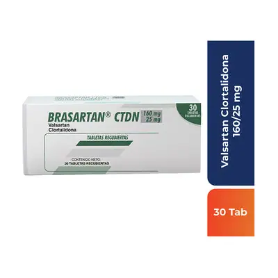 Brasartan Ctdn tabletas 160 mg/25 mg, caja x 30 unidades