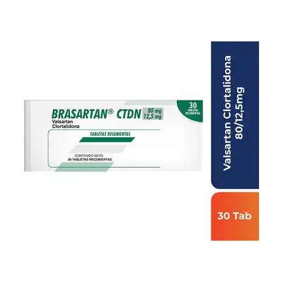 Brasartan Ctdn tabletas 80 mg/12.5 mg, caja x 30 unidades