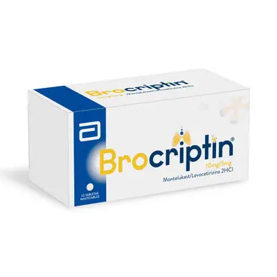 Brocriptin tabletas masticables 10 mg/5 mg caja x 30 unidades