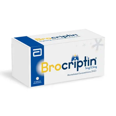 Brocriptin tabletas masticables 5 mg/2.5 mg caja x 30 unidades