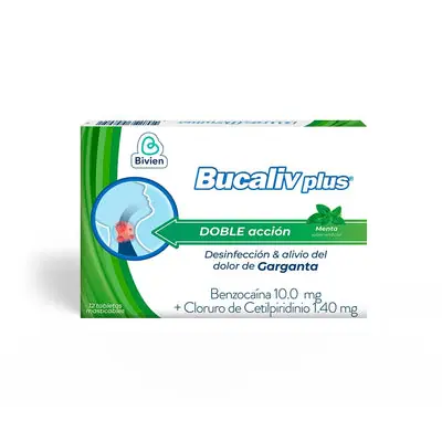 Bucaliv Plus tabletas sabor menta x 12 unidades