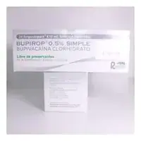 Bupirop (bupivacaína) 0.5 % simple ampollas 10 ml caja x 24 unidades