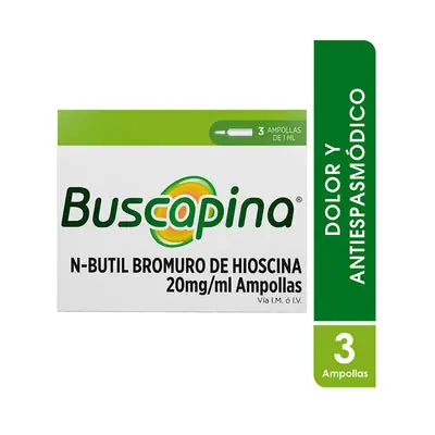 Buscapina ampolla 20 mg caja x 3 ampollas de 1 ml
