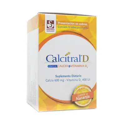 Calcitral D granulado, caja x 15 sobres